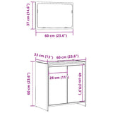 2 Piece Bathroom Furniture Set Concrete Grey Engineered Wood 856066