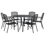 Stackable Garden Chair Set 7 pcs Anthracite Powder-coated Steel 3283771