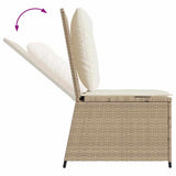 Garden Sofa with Cushion Black and Cream White Poly Rattan 3394480