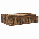 Storage Bed Frame Smoked oak 100 x 200 cm Engineered wood 3335185