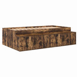 Storage Bed Frame Smoked oak 100 x 200 cm Engineered wood 3335185