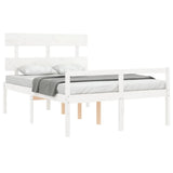 Senior Bed without Mattress White 120x200 cm Solid Wood 3195347