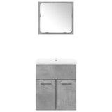 3 Piece Bathroom Furniture Set Concrete Grey Engineered Wood 3324861