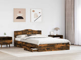 Bed Frame with Drawer Smoked Oak 120 x 190 cm Engineer Wood 3413030