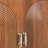 Chestnut Carved Ball Cabinet IN3617