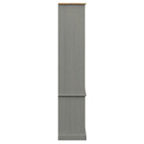 Glass Display Cabinet VIGO Grey 85x35x170 cm Solid Wood Pine 353195
