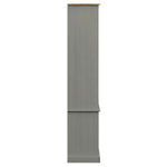 Glass Display Cabinet VIGO Grey 85x35x170 cm Solid Wood Pine 353195