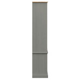 Glass Display Cabinet VIGO Grey 85x35x170 cm Solid Wood Pine 353195