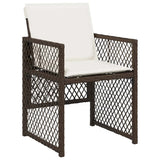 15 Piece Garden Dining Set with Cushions Brown Poly Rattan 3210813