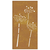 Garden Wall Decoration 105x55 cm Corten Steel Flower Design 824486