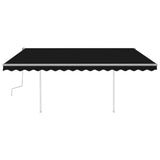 Manual Retractable Awning with Posts 4.5x3.5 m Anthracite 3070039