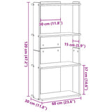 Bookcase 3-Tier Grey Sonoma 60x30x120 cm Engineered Wood 860270