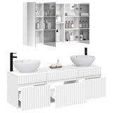 Bathroom Cabinet Set 4 pcs White Engineered Wood 3406623