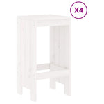 5 Piece Garden Bar Set White Solid Wood Pine 3157746