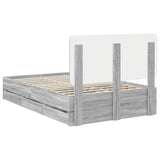 Bed Frame with Drawer Grey Sonoma 120 x 200 cm Engineer Wood 3412614