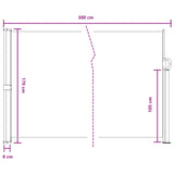Retractable Side Awning Black 300 x 170 cm Polyester 42035423