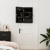 Mirror Jewellery Cabinet Wall Mounted Black 37.5x10x67 cm 353221