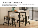 5 Piece Bar Table Set with 4 Stools, Industrial Bar Table and Stool Set, Dining Table and Chair Set, T3398P343442
