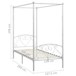 ZNTS 284428 Canopy Bed Frame without Mattress White Metal 120x200 cm