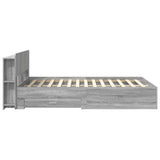 Bed Frame with Storage Grey Sonoma 140 x 200 cm Engineered Wood 3433768