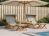 Deck Chair 4 pcs 3 Position Solid Eucalyptus Wood Multicolour 3407799