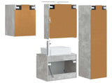 Bathroom Cabinet Set 5 pcs Concrete Grey 50 x 14.5 x 70 cm 3407314