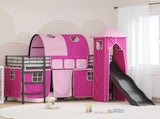 Kids'Loft Bed Frame Black and Pink 90 x 190 cm Metal 42020887
