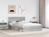 Bed Frame Grey Sonoma 120 x 190 cm Solid Pine Wood 3411042