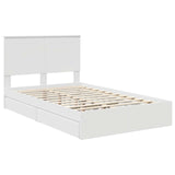 Storage Bed with Headboard White 120 x 190 cm Engineered Wood 3409566