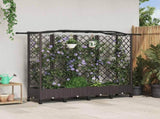 Raised Bed with Trellis and Roof Brown 203.5 x 40 x 129 cm PP 3423152