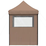 Foldable Party Tent Pop-Up with 4 Sidewalls Brown 4005004