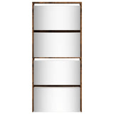 Shoe Cabinet with Mirror 4-Layer Smoked Oak 63x17x134 cm 3228277