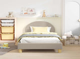 Children's Bed Frame with Headboard Light Grey 80 x 160 cm 42011029