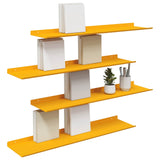 Floating Shelf 4 pcs Mustard Yellow 80 x 18 x 2.5 cm Steel 8004039