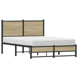 Metal Bed Frame without Mattress Sonoma Oak 120x190 cm Small Double 4007883