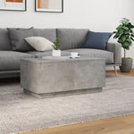 ZNTS Coffee Table with LED Lights Concrete Grey 90x50x40 cm 839878