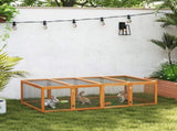 Wooden Rabbit Hutch Cage 6ft with Wire Mesh, Openable Roof, Play Space for Outdoor, Natural Wood T3398P350030