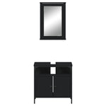 ZNTS 2 Piece Bathroom Furniture Set Black Engineered Wood 3214775