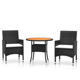 Garden Bistro Set Black Poly rattan Medium Removable Covers 3095908