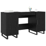 Desk with Shelf Black oak 140 x 50 x 75 cm Engineered wood 879530