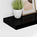 Floating Wall Shelves 4 pcs High Gloss Black 60x23.5x3.8 cm MDF 323771