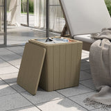 Garden Table with Removable Lid Light Brown Polypropylene 364153