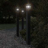 ZNTS Outdoor Floor Lamps with Sensors 3pcs Black 110 cm Aluminium 4006404