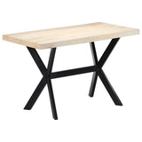247442 Dining Table White 120x60x75 cm Solid Mango Wood