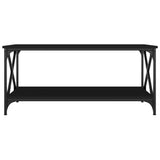 Coffee Table Black 100x50x45 cm Engineered Wood and Iron 823307