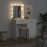 Dressing Table Set with Drawer 2 pcs White Engineered Wood 3334272