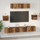 TV Cabinet Set Wall-mounted 7 pcs Old Wood Engineered Wood 3393408