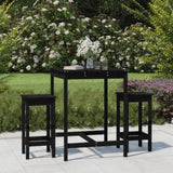 3 Piece Garden Bar Set Black Solid Wood Pine 3154729
