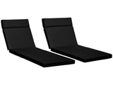 Set of 2 Sun Lounger Cushions, Replacement Cushions for Rattan Furniture with Ties, 196 x 55 cm, T3398P315895