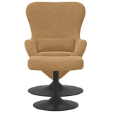 Egg Chair with Footstool Brown 63 x 73 x 90 cm Velvet 42002752
